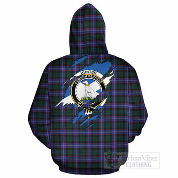 Hunter (Hunterston) Clan Crest In Me Tartan Cotton Hoodie Scotland Flag Style