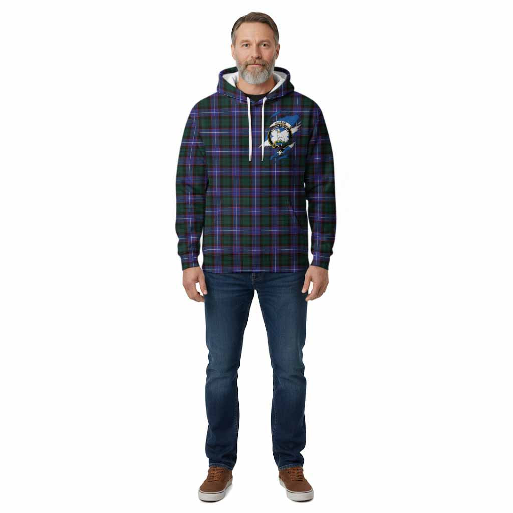 Hunter (Hunterston) Clan Crest In Me Tartan Cotton Hoodie Scotland Flag Style