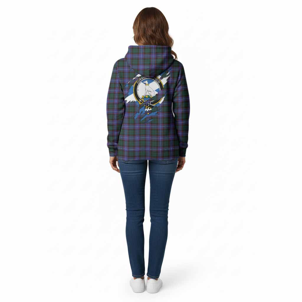 Hunter (Hunterston) Clan Crest In Me Tartan Cotton Hoodie Scotland Flag Style
