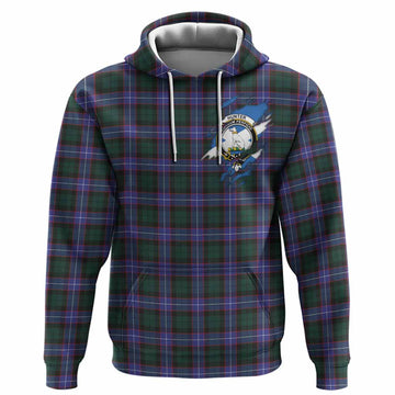 Hunter (Hunterston) Clan Crest In Me Tartan Hoodie Scotland Flag Style