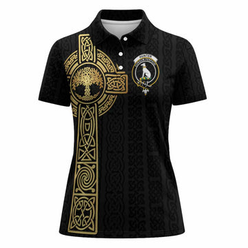 Hunter (Hunterston) Clan Crest Women Polo Shirt with Celtic Tree of Life Inspired