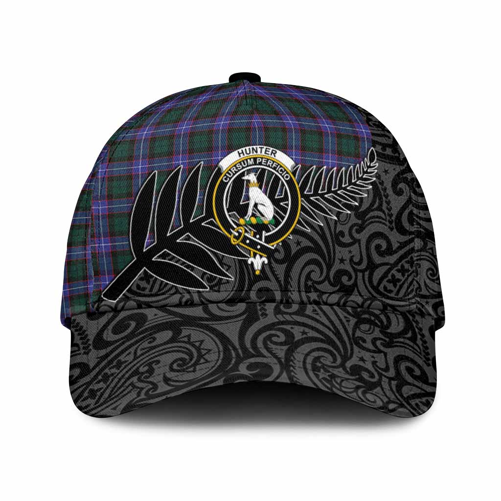 Hunter (Hunterston) Crest Tartan Classic Cap with New Zealand Silver Fern Half Style