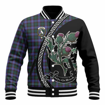 Hunter (Hunterston) Family Crest Tartan Baseball Jacket Alba Thistle Inspired