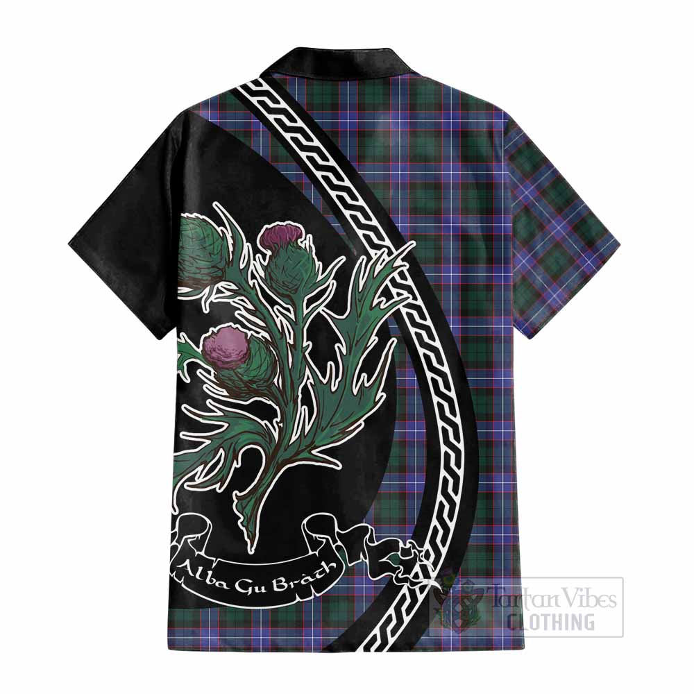 Hunter (Hunterston) Family Crest Tartan Cotton Hawaiian Shirt Alba Thistle Inspired - Tartan Vibes Clothing