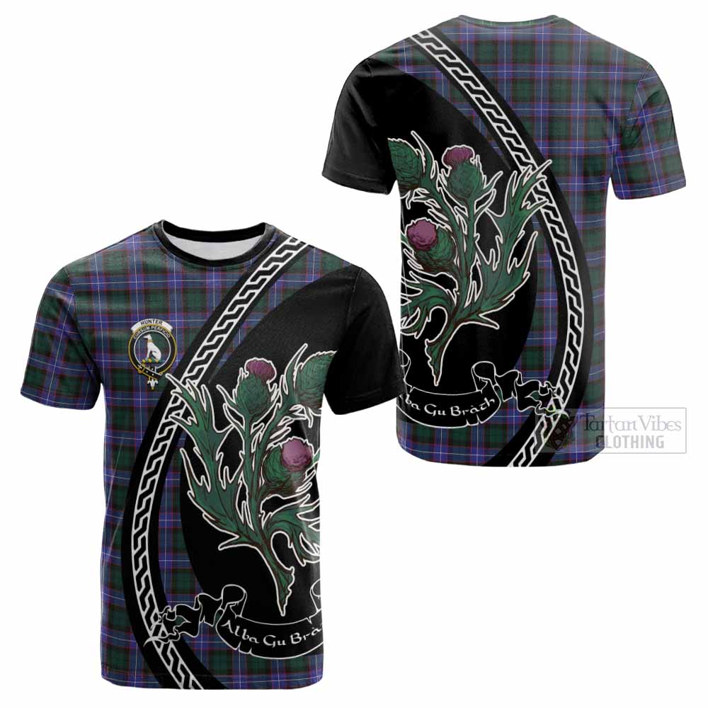 Hunter (Hunterston) Family Crest Tartan Cotton T-shirt Alba Thistle Inspired - Tartan Vibes Clothing