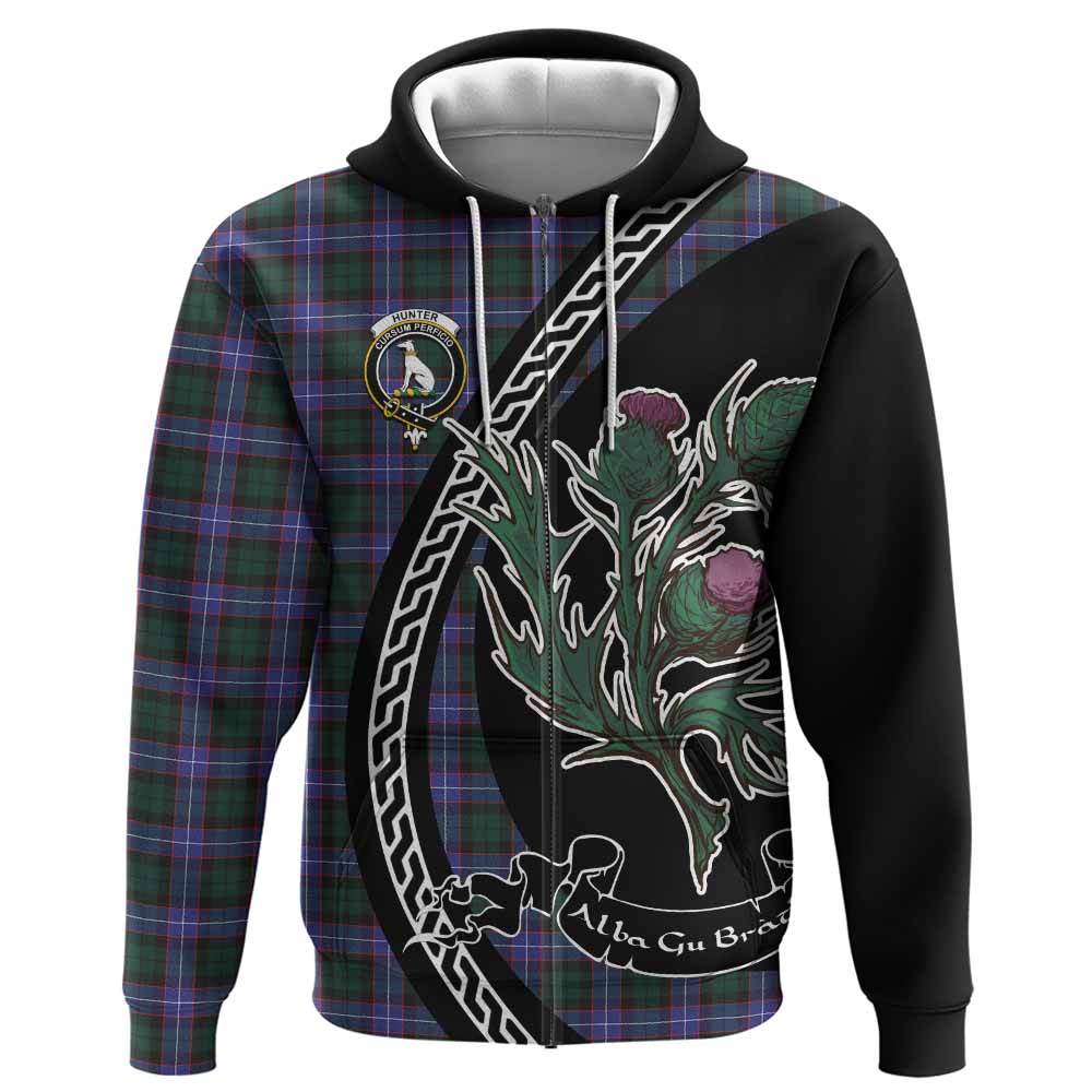 Hunter (Hunterston) Family Crest Tartan Hoodie Alba Thistle Inspired - Tartan Vibes Clothing