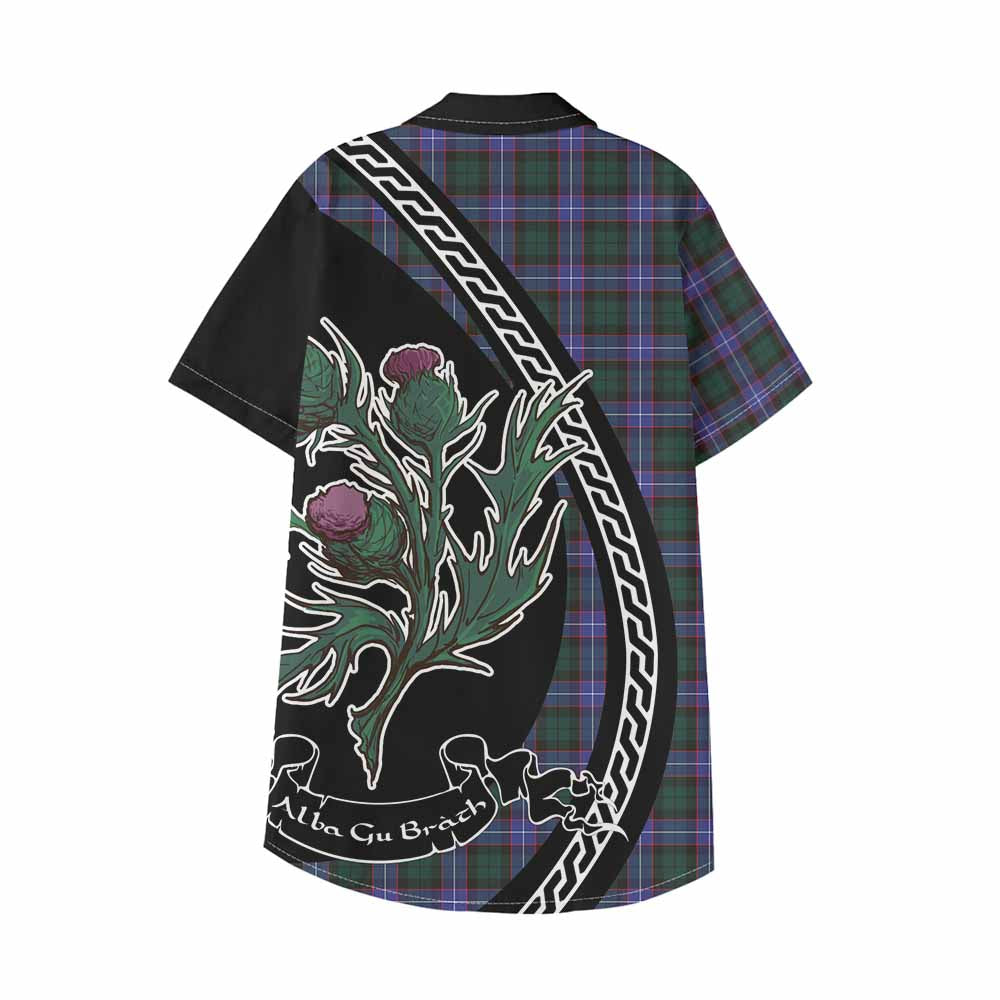 Hunter (Hunterston) Family Crest Tartan Kid Hawaiian Shirt Alba Thistle Inspired - Tartan Vibes Clothing