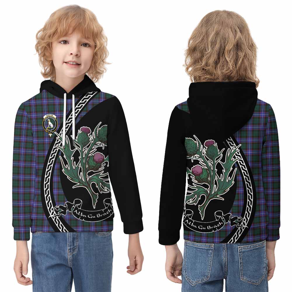 Hunter (Hunterston) Family Crest Tartan Kid Hoodie Alba Thistle Inspired - Tartan Vibes Clothing
