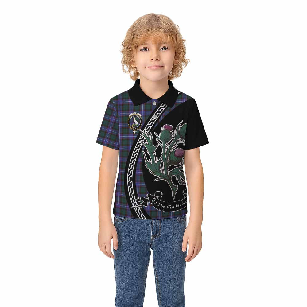 Hunter (Hunterston) Family Crest Tartan Kid Polo Shirt Alba Thistle Inspired - Tartan Vibes Clothing