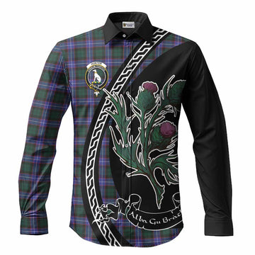 Hunter (Hunterston) Family Crest Tartan Long Sleeve Button Shirts Alba Thistle Inspired