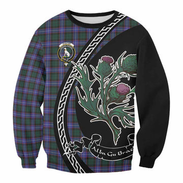 Hunter (Hunterston) Family Crest Tartan Sweatshirt Alba Thistle Inspired
