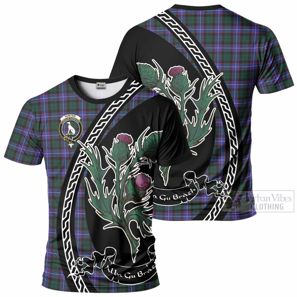 Hunter (Hunterston) Family Crest Tartan T-Shirt Alba Thistle Inspired - Tartan Vibes Clothing