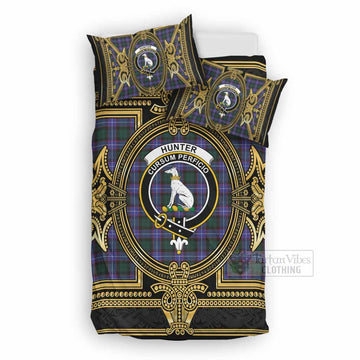 Hunter (Hunterston) Scottish Tartan Crest Bedding Set Royal Stylized