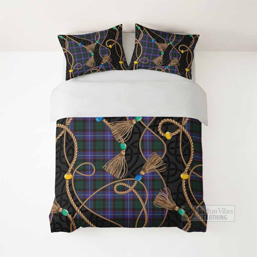 Hunter (Hunterston) Scottish Tartan Twisted Ropes Stylized Bedding Set - Tartan Vibes Clothing