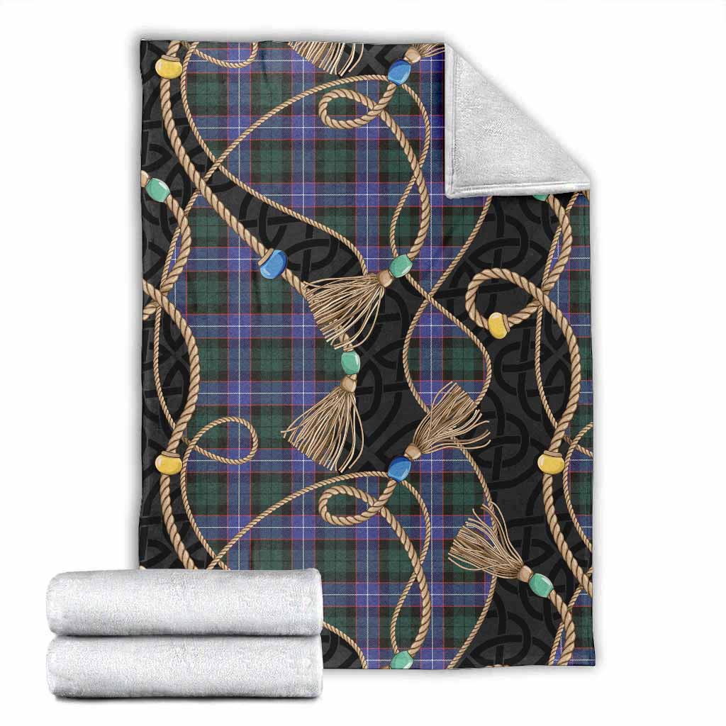 Hunter (Hunterston) Scottish Tartan Twisted Ropes Stylized Blanket X-Large 59 x 79 inches 150 x 200 cm - Tartan Vibes Clothing