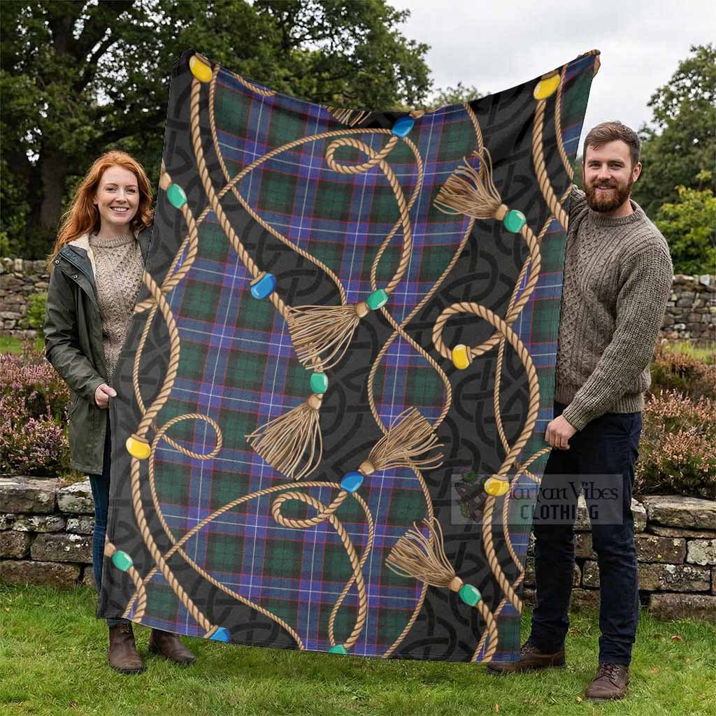 Hunter (Hunterston) Scottish Tartan Twisted Ropes Stylized Blanket - Tartan Vibes Clothing