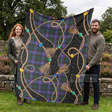 Hunter (Hunterston) Scottish Tartan Twisted Ropes Stylized Blanket - Tartan Vibes Clothing
