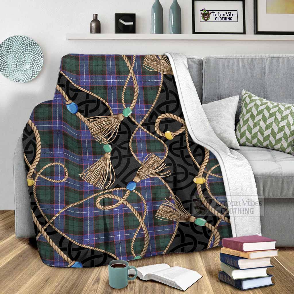 Hunter (Hunterston) Scottish Tartan Twisted Ropes Stylized Blanket - Tartan Vibes Clothing