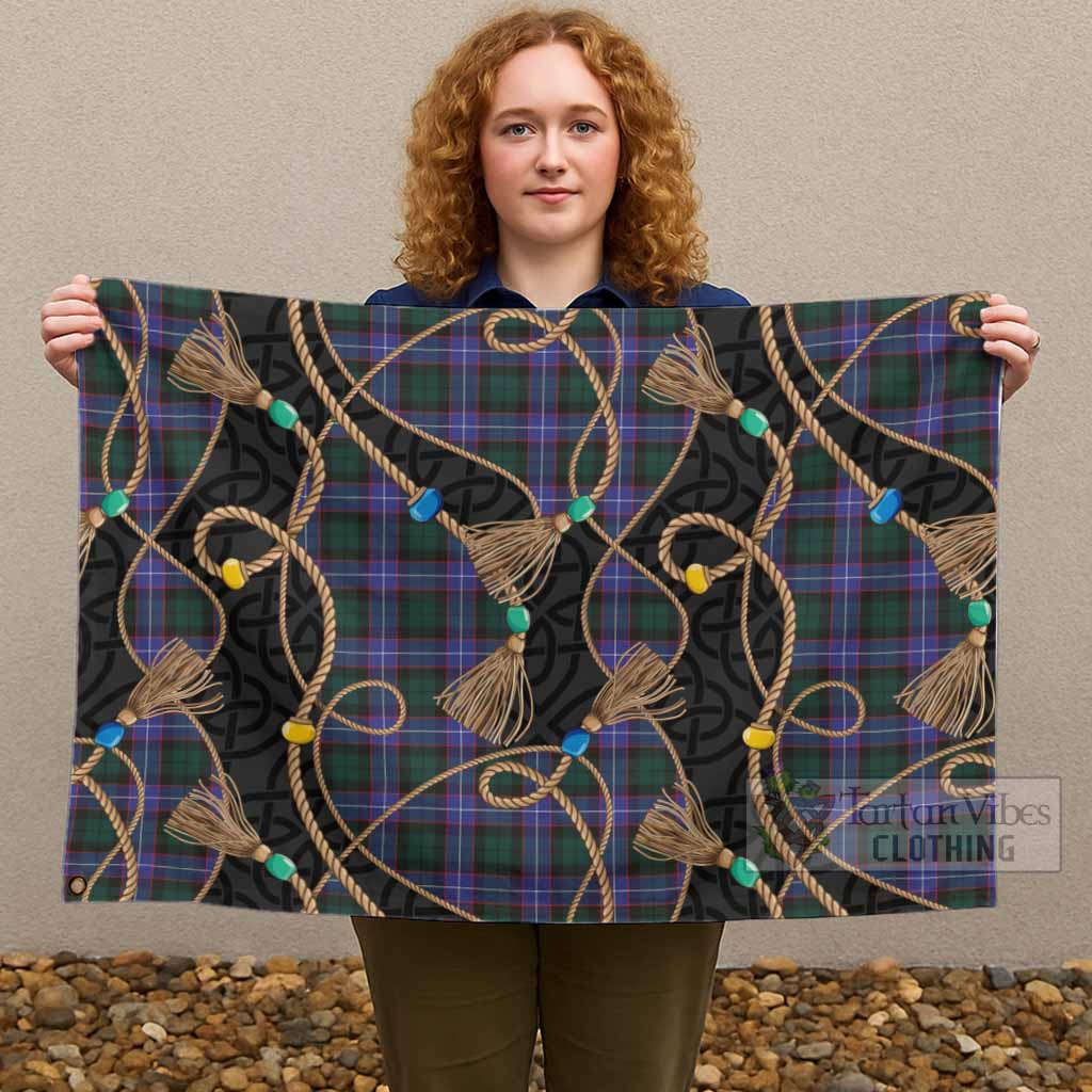 Hunter (Hunterston) Scottish Tartan Twisted Ropes Stylized House Flag - Tartan Vibes Clothing