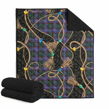 Hunter (Hunterston) Scottish Tartan Twisted Ropes Stylized Premium Quilt Super King Quilt 91" x 110" - Tartan Vibes Clothing