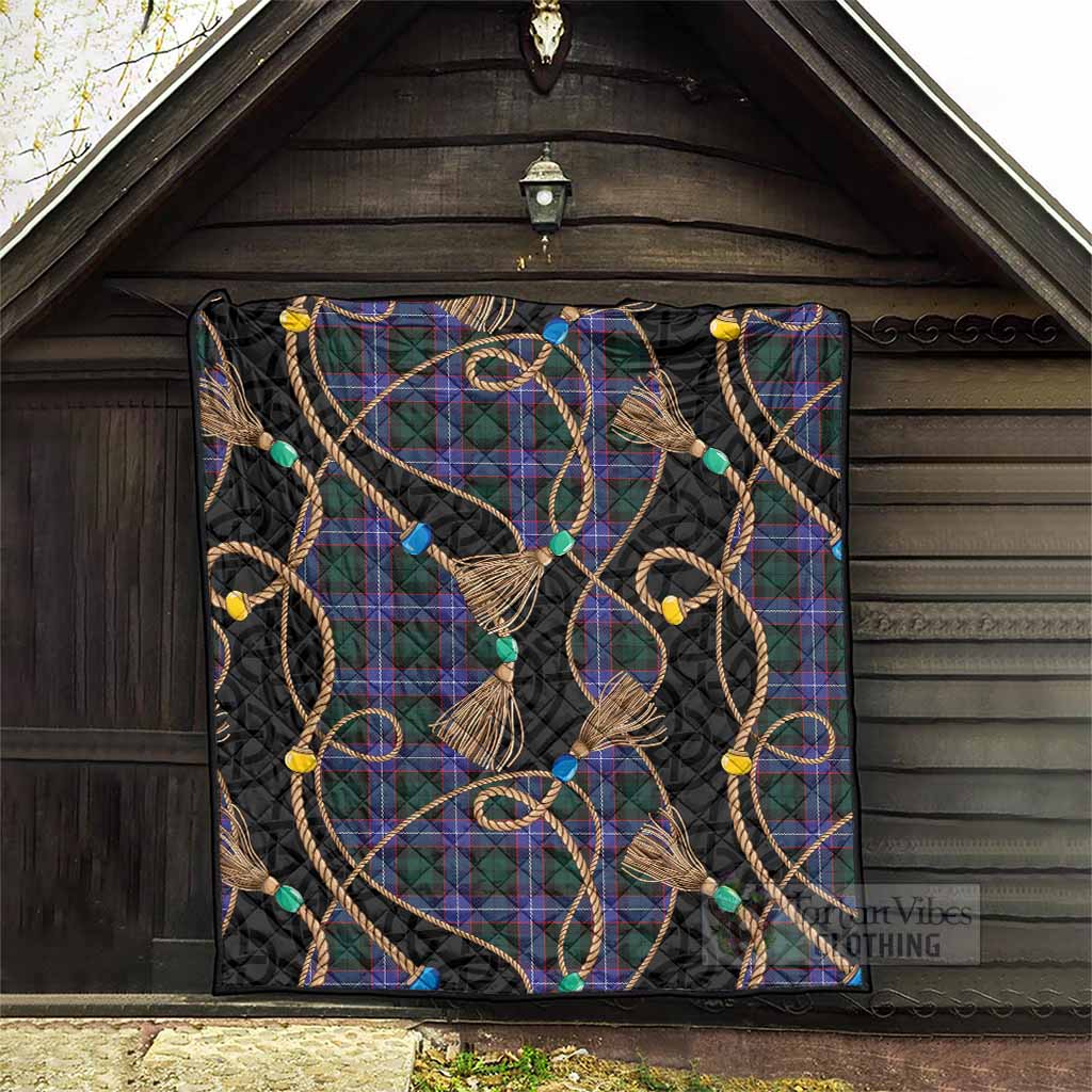 Hunter (Hunterston) Scottish Tartan Twisted Ropes Stylized Premium Quilt - Tartan Vibes Clothing
