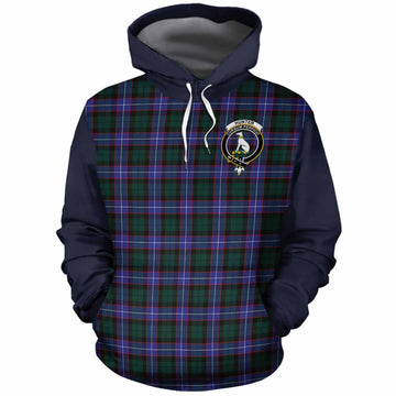 Hunter (Hunterston) Tartan Accent Cotton Hoodie with Family Crest