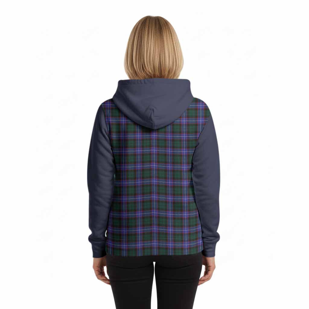 Hunter (Hunterston) Tartan Accent Hoodie with Family Crest