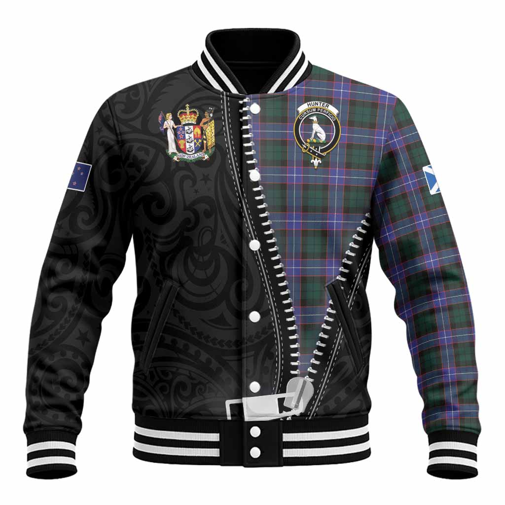 Hunter (Hunterston) Tartan Baseball Jacket New Zealand Pattern Unique Zipper Stylized