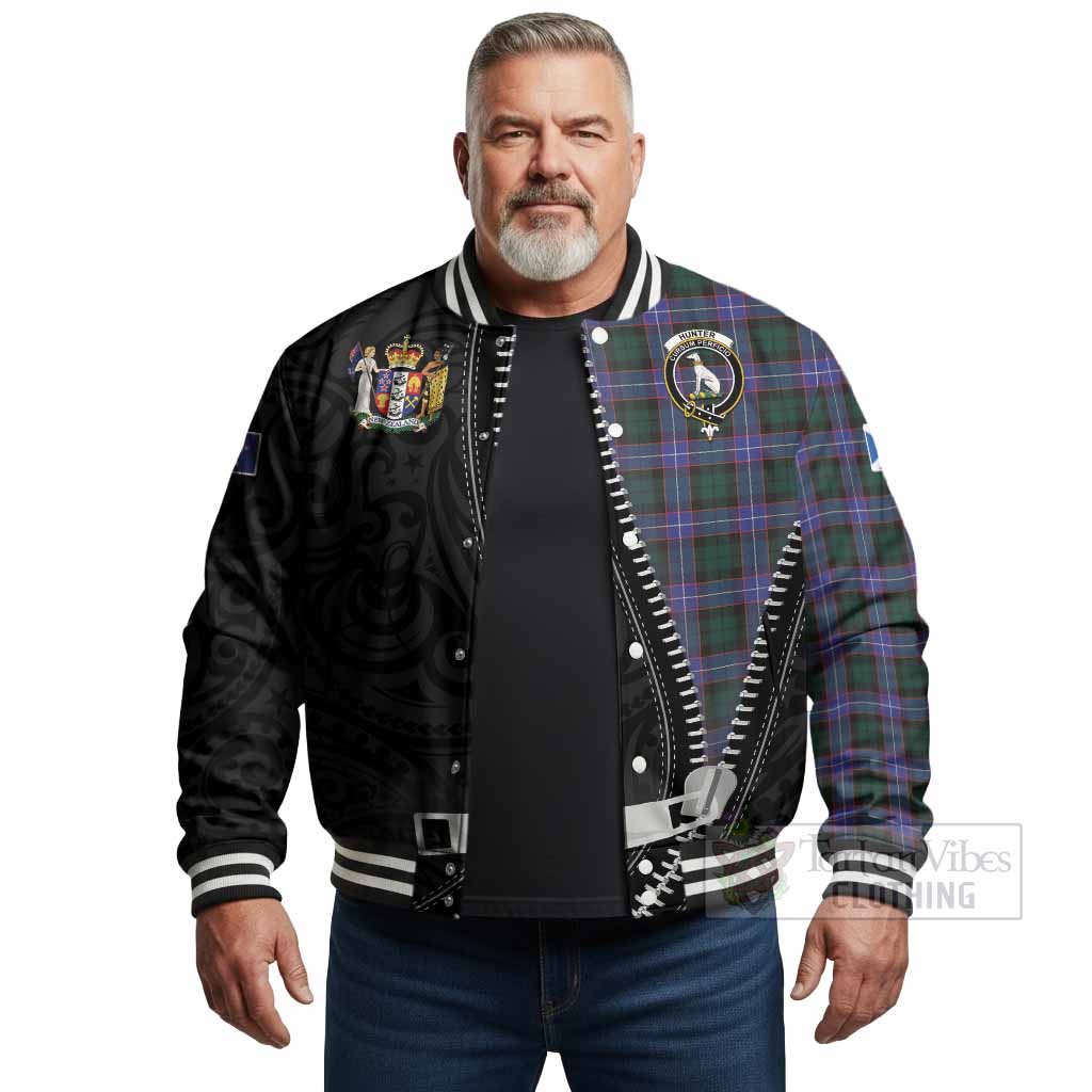 Hunter (Hunterston) Tartan Baseball Jacket New Zealand Pattern Unique Zipper Stylized