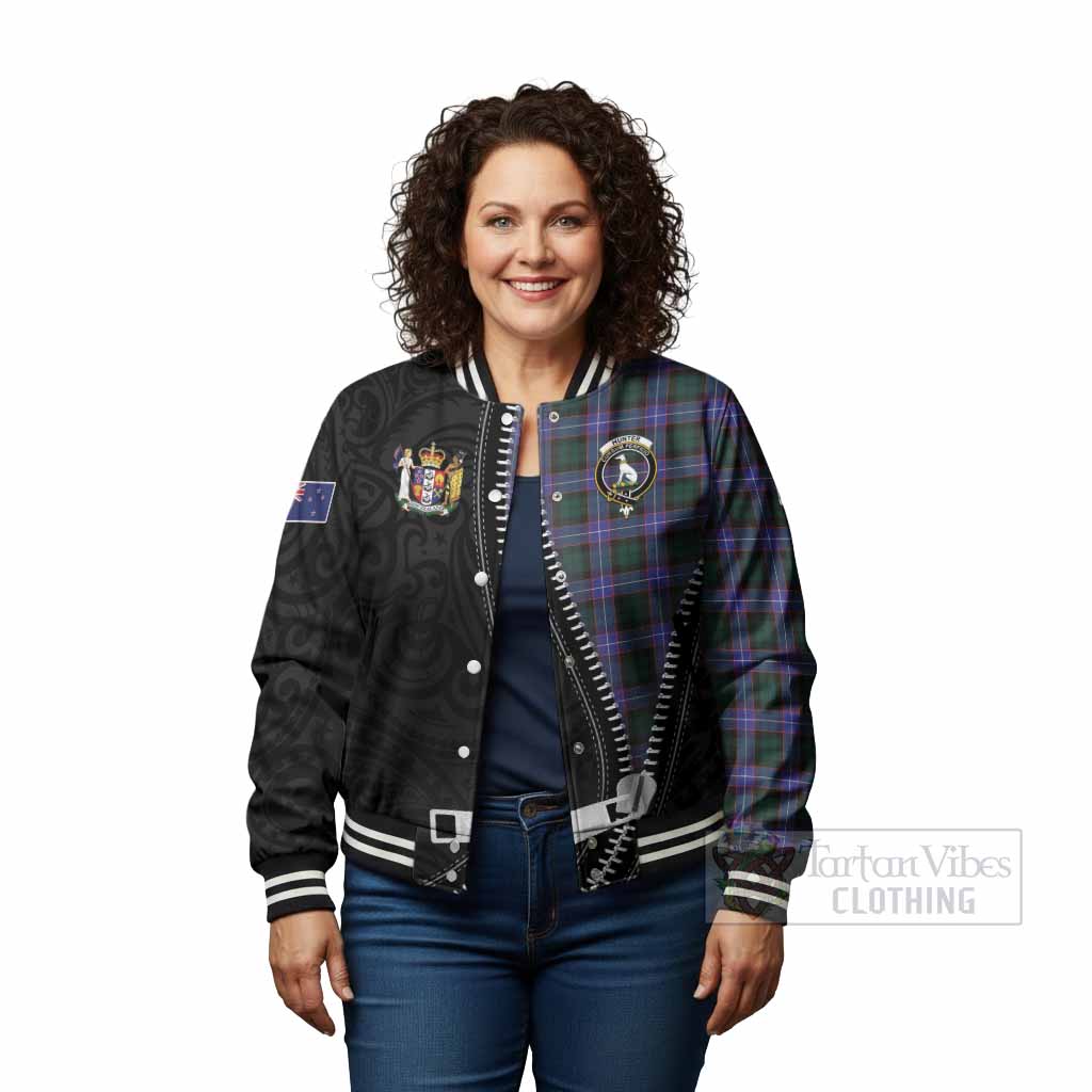 Hunter (Hunterston) Tartan Baseball Jacket New Zealand Pattern Unique Zipper Stylized
