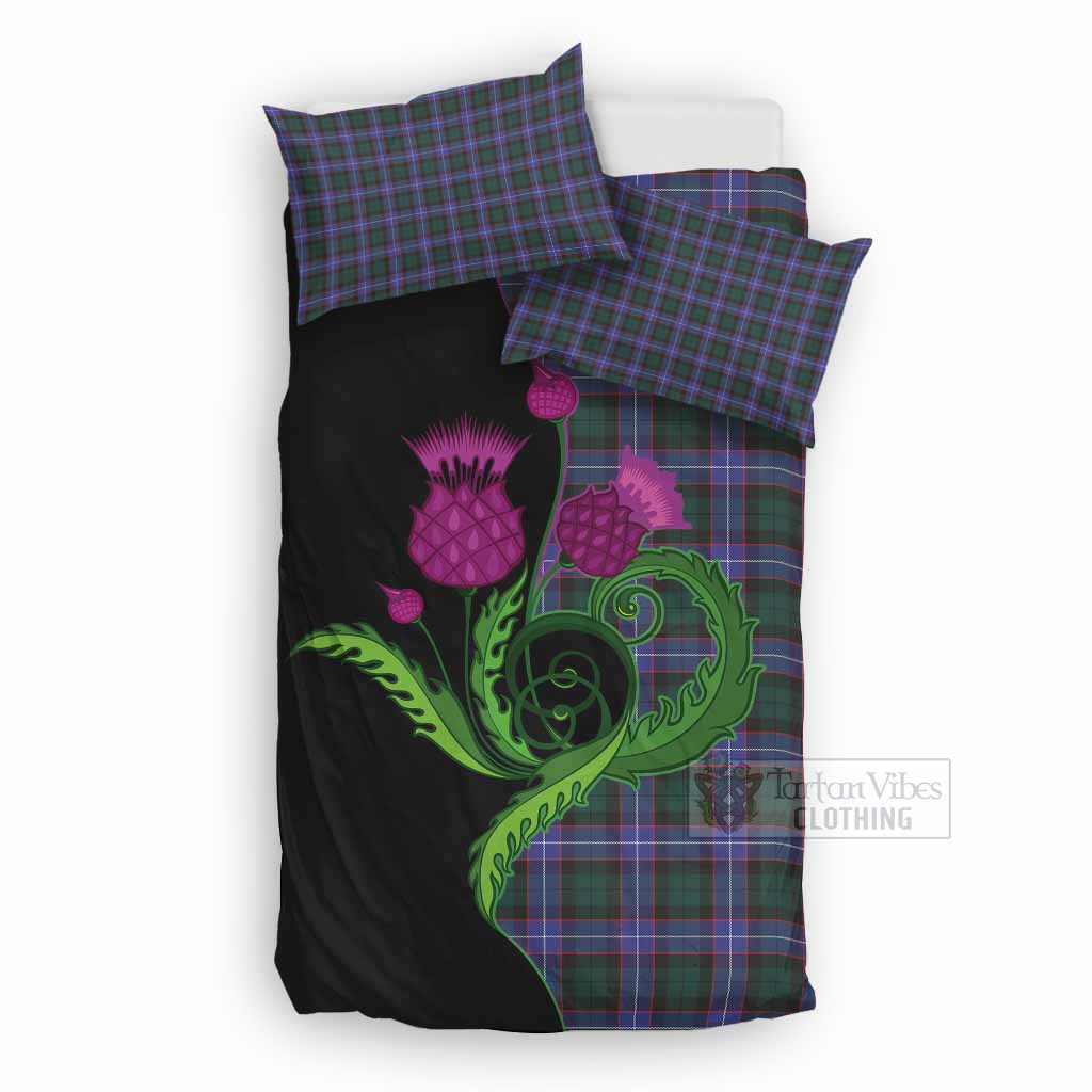 Hunter (Hunterston) Tartan Bedding Set Traditional Scottish Thistle UK Bedding Set UK Double 79*79 inch - Tartan Vibes Clothing