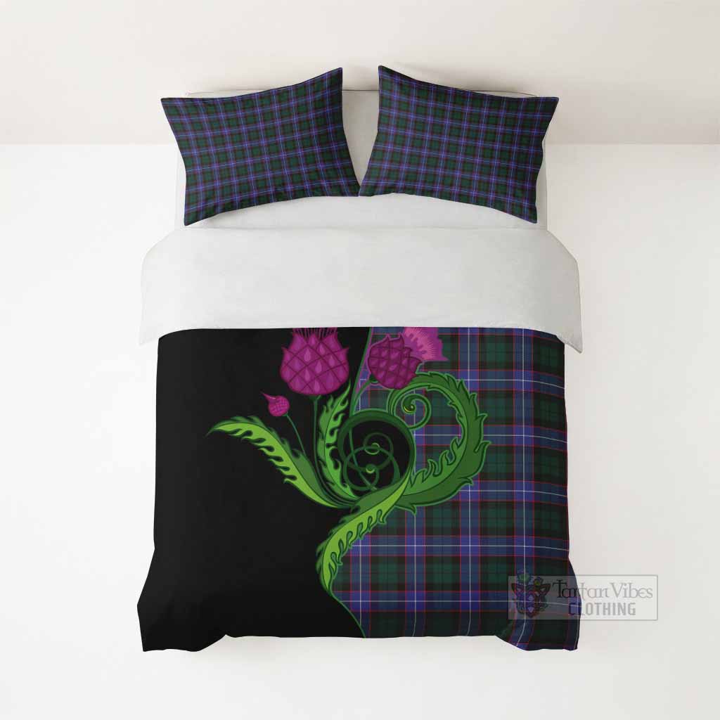 Hunter (Hunterston) Tartan Bedding Set Traditional Scottish Thistle - Tartan Vibes Clothing