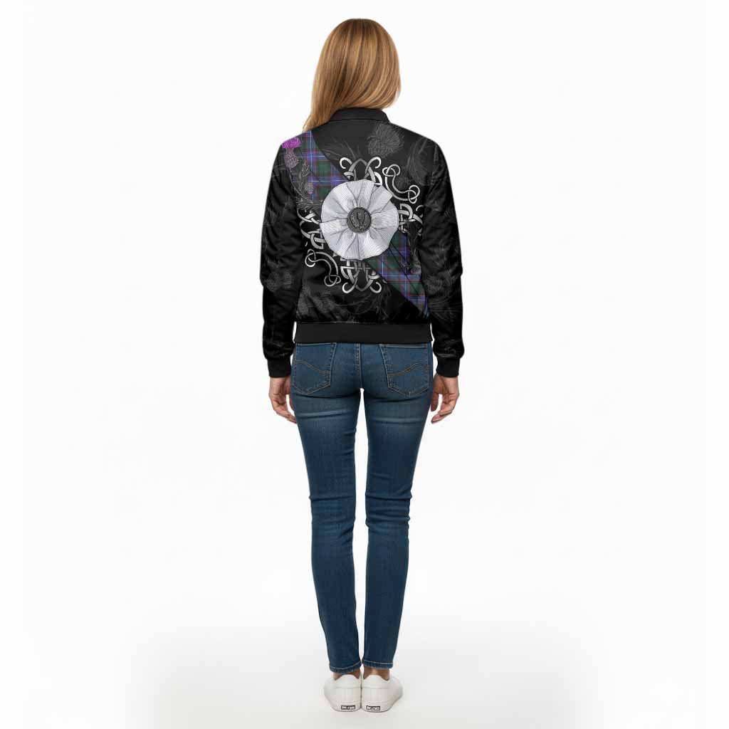 Hunter (Hunterston) Tartan Bomber Jacket Jacobite White Rose - Tartan Vibes Clothing