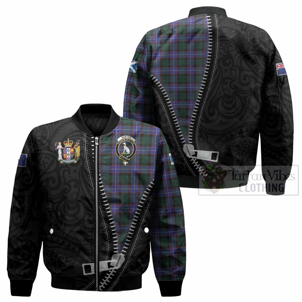 Hunter (Hunterston) Tartan Bomber Jacket New Zealand Pattern Unique Zipper Stylized