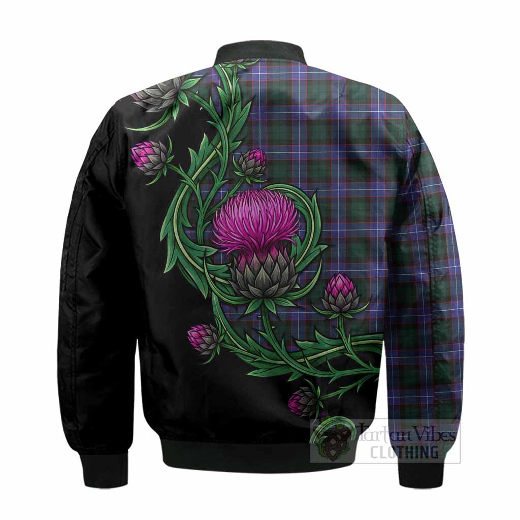 Hunter (Hunterston) Tartan Bomber Jacket Resilient Scottish Thistle - Tartan Vibes Clothing