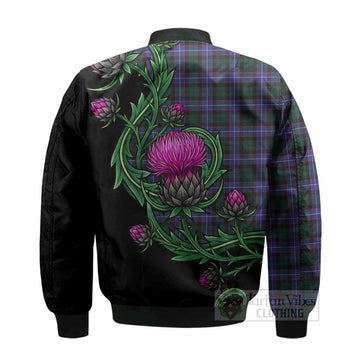 Hunter (Hunterston) Tartan Bomber Jacket Resilient Scottish Thistle - Tartan Vibes Clothing