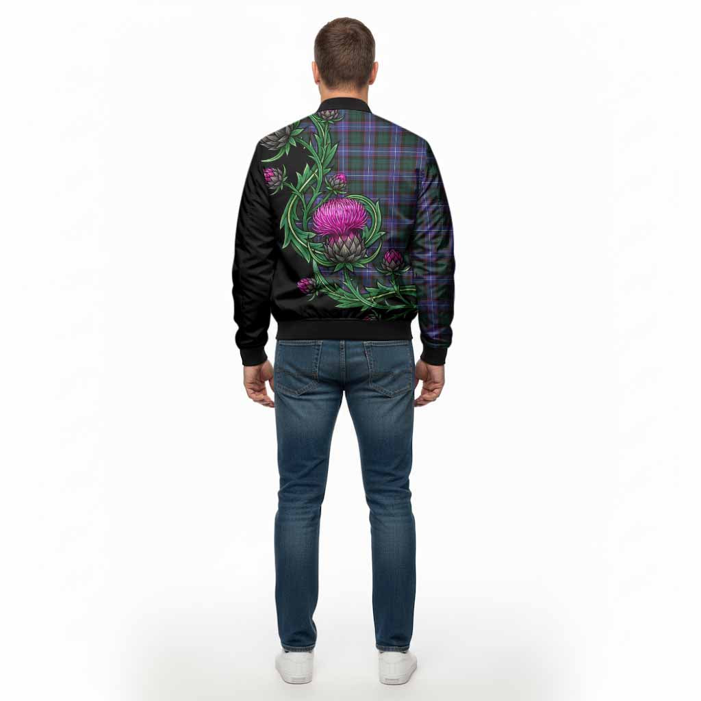 Hunter (Hunterston) Tartan Bomber Jacket Resilient Scottish Thistle - Tartan Vibes Clothing