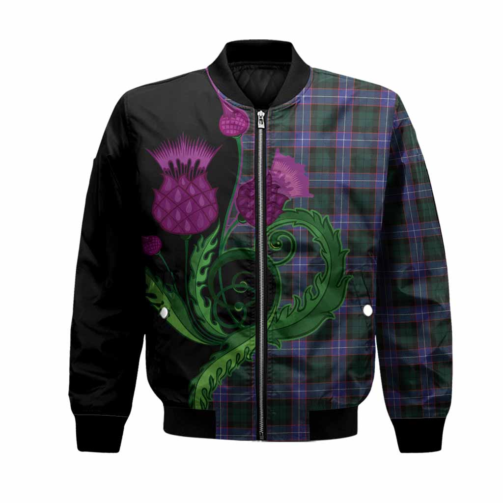 Hunter (Hunterston) Tartan Bomber Jacket Traditional Scottish Thistle