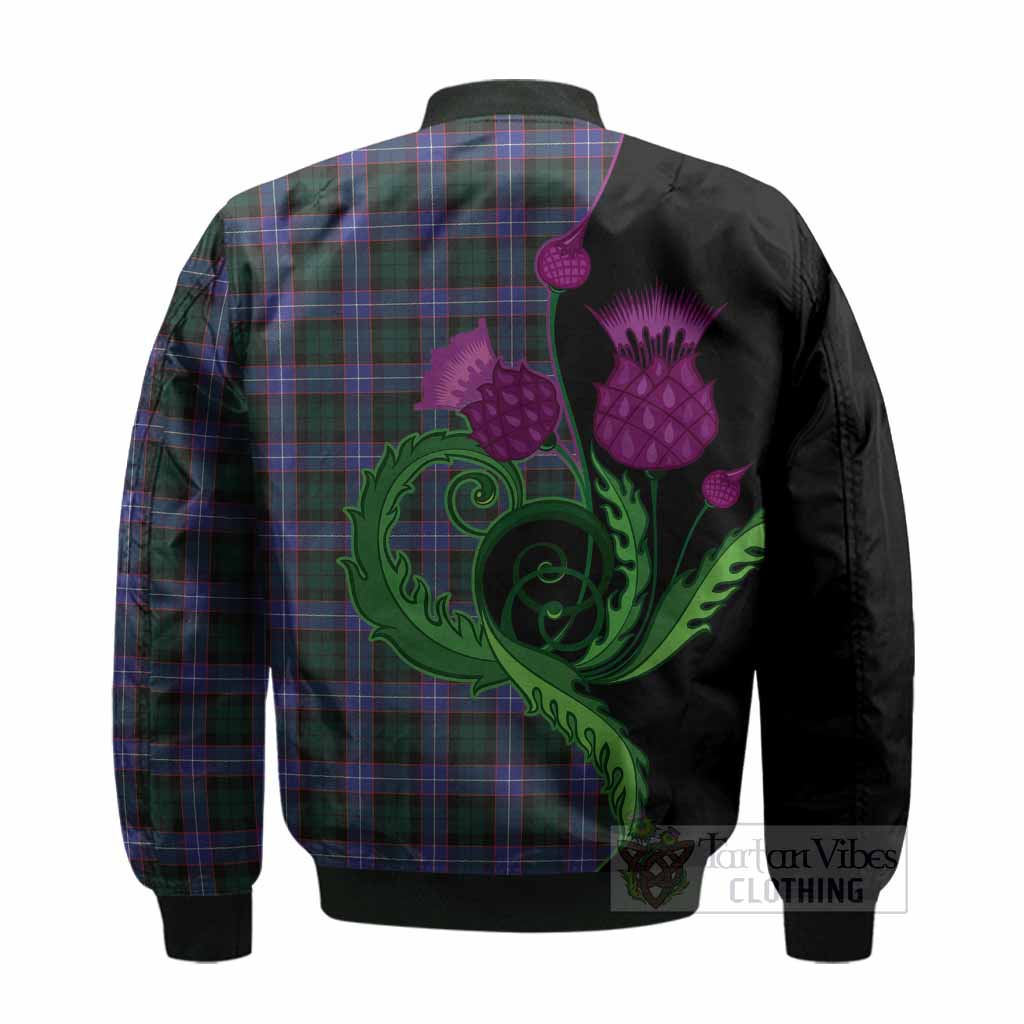 Hunter (Hunterston) Tartan Bomber Jacket Traditional Scottish Thistle