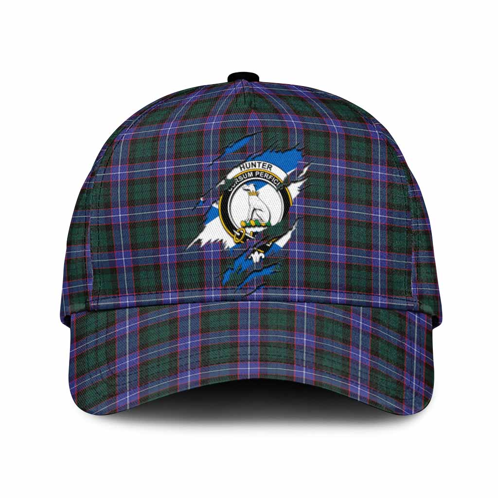 Hunter (Hunterston) Tartan Classic Cap with Family Crest In Me Style