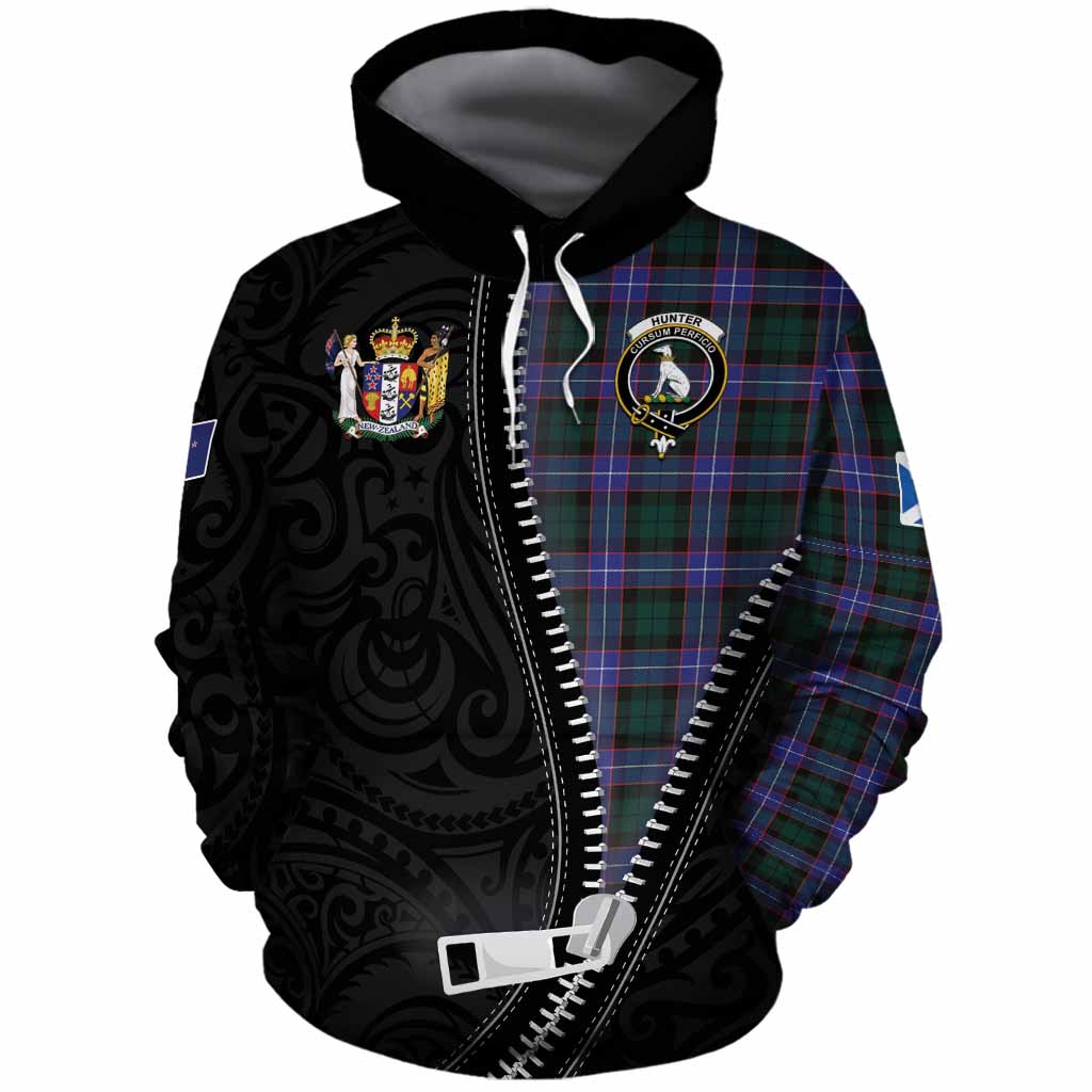 Hunter (Hunterston) Tartan Cotton Hoodie New Zealand Pattern Unique Zipper Stylized