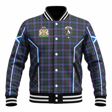 Hunter (Hunterston) Tartan Crest Baseball Jacket Scotland Coat of Arm Flag Style
