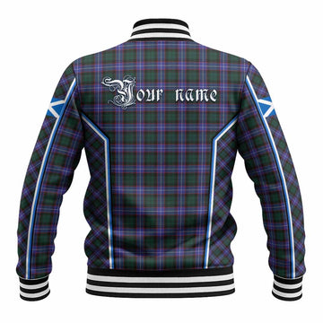 Hunter (Hunterston) Tartan Crest Baseball Jacket Scotland Coat of Arm Flag Style