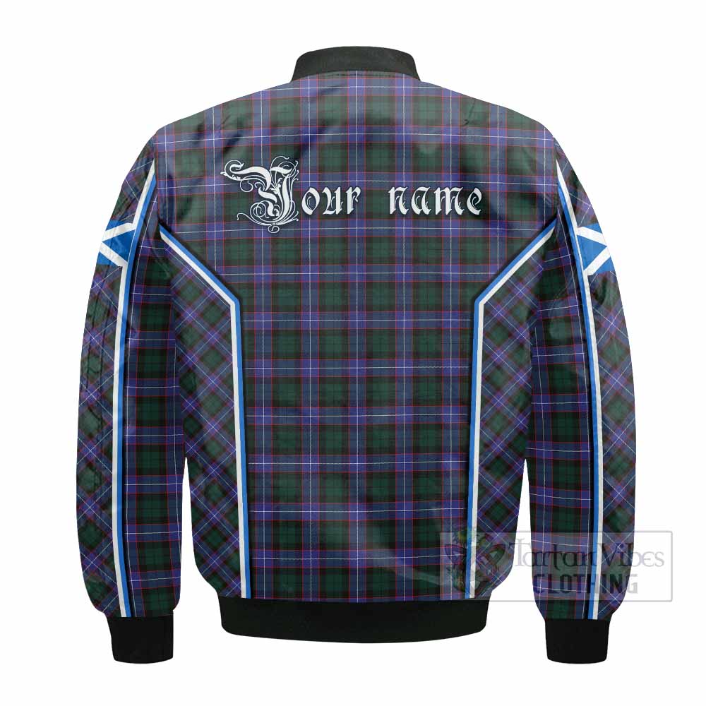 Hunter (Hunterston) Tartan Crest Bomber Jacket Scotland Coat of Arm Flag Style - Tartan Vibes Clothing