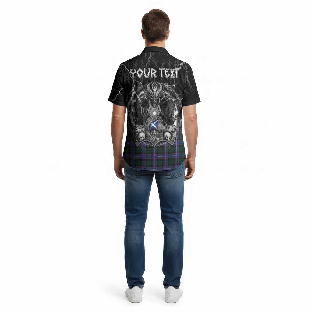 Hunter (Hunterston) Tartan Crest Cotton Hawaiian Shirt Celtic Odin's Raven Legacy