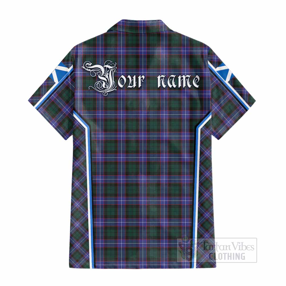 Hunter (Hunterston) Tartan Crest Cotton Hawaiian Shirt Scotland Coat of Arm Flag Style - Tartan Vibes Clothing