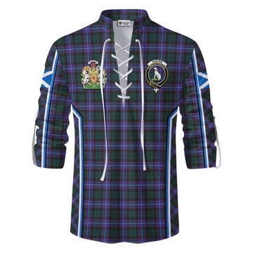 Hunter (Hunterston) Tartan Crest Ghillie Kilt Shirt Scotland Coat of Arm Flag Style