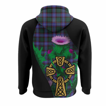 Hunter (Hunterston) Tartan Crest Hoodie Celtic Cross Thistle Flowers