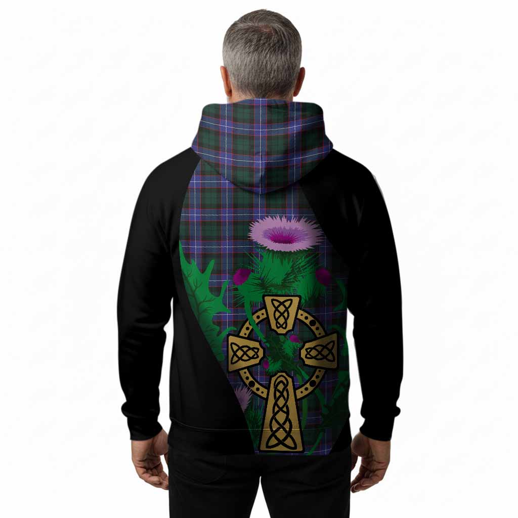 Hunter (Hunterston) Tartan Crest Hoodie Celtic Cross Thistle Flowers