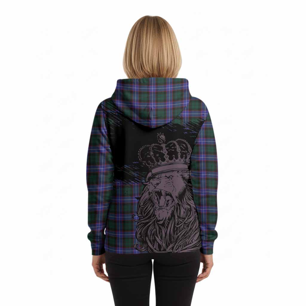 Hunter (Hunterston) Tartan Crest Hoodie Crowned Lion Heritage Style